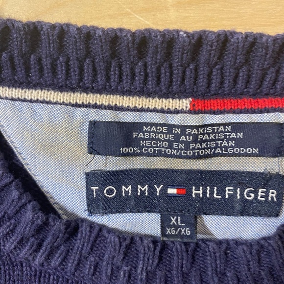 Tommy Hilfiger Men's Dark Blue Crewneck Sweater XL (GF) - Picture 6 of 9